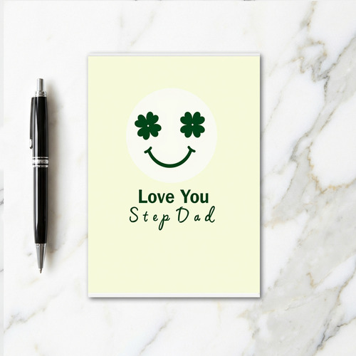 Love You Step Dad Clover Card