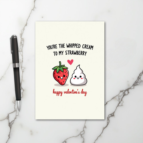 Love You Strawberry Whipped Cream Card