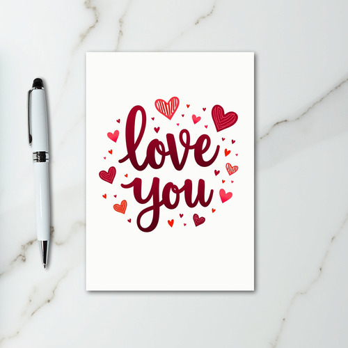 Love You Striped Hearts Card