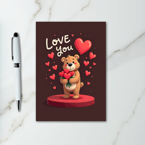 Love You Teddy Bear Card