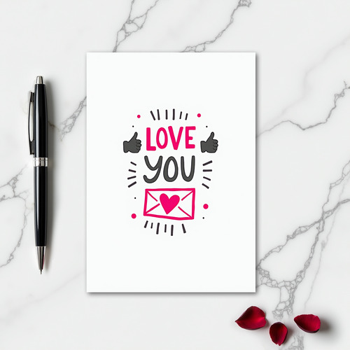 Love You Thumbs Up Greeting Card