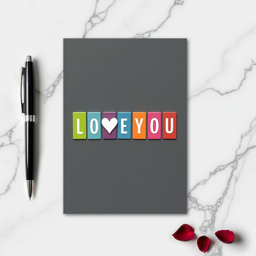 Love You Tiles Message Card