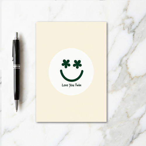 Love You Twin Green Smile Card