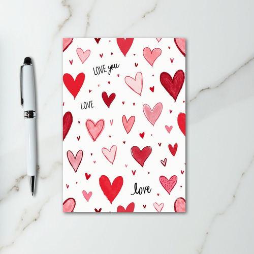 Love You Valentines Day Hearts Card