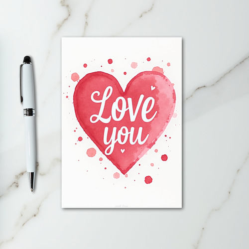 Love You Watercolor Splatter Card