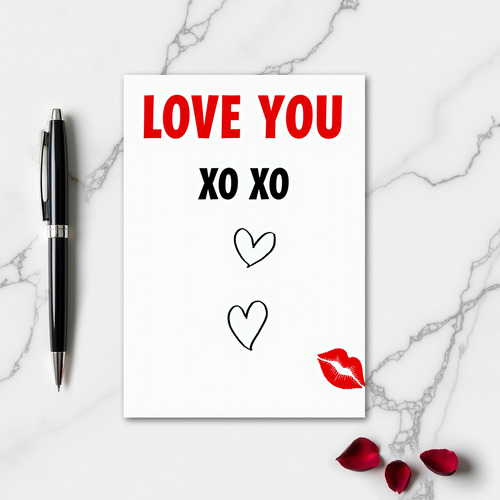 Love You Xo Xo Kiss Card