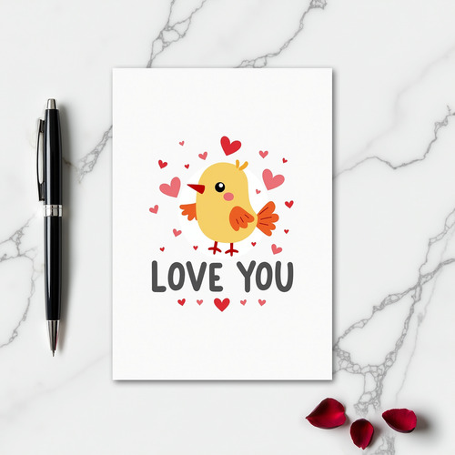 Love You Yellow Bird Card