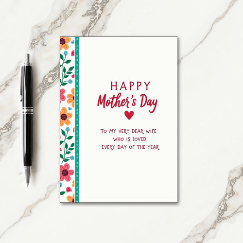 Loved Wife Mothers Day Card