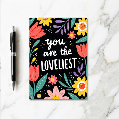 Loveliest Floral Glitter Texture Card