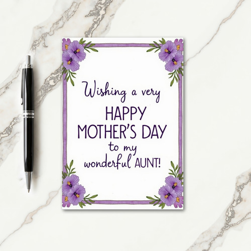 Lovely Aunt Mothers Day Art Card