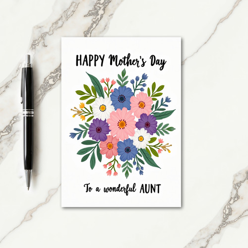 Lovely Aunts Day Bouquet Card