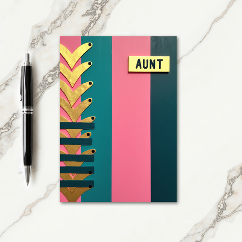 Lovely Aunts Day Gold Chevron Card