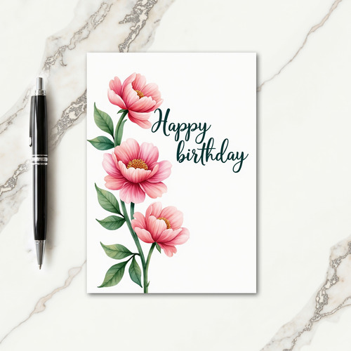 Lovely Birthday Elegant Flower Card