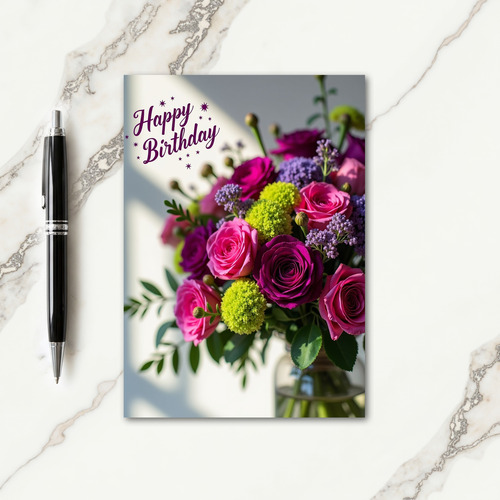 Lovely Birthday Fuchsia Card