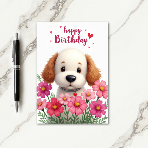 Lovely Fluffy Dog Birthday Card