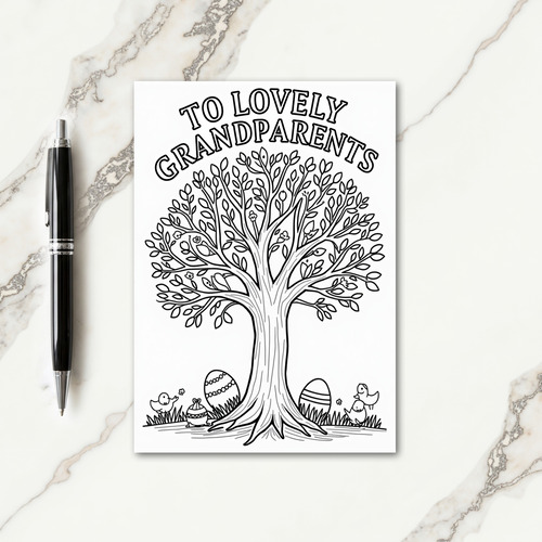 Lovely Grandparents Tree Art Card