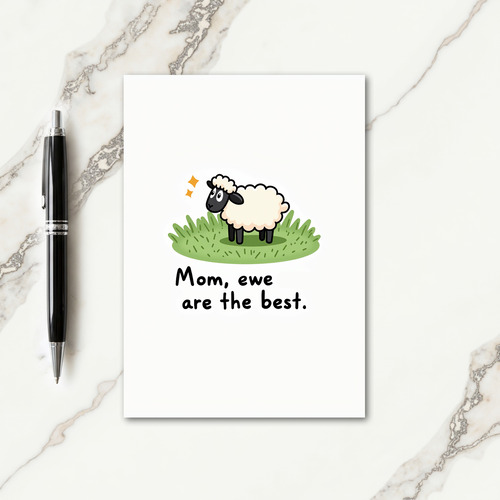 Lovely Mom Cartoon Sheep Card