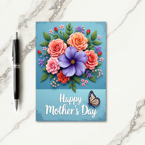 Lovely Mom Floral Design Card