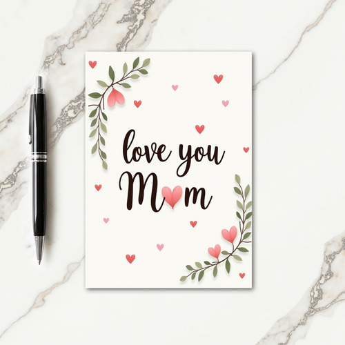 Lovely Mom Hearts Graphic Card