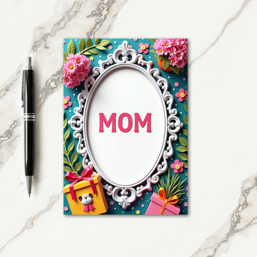 Lovely Mom Teal Mothers Day Card