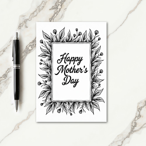 Lovely Moms Day Outline Design Card