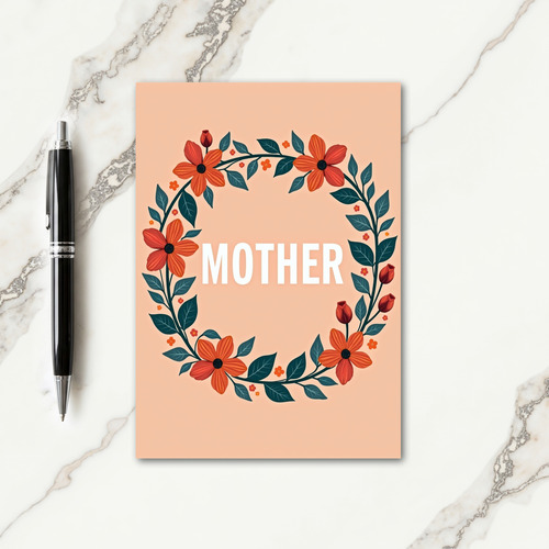 Lovely Mother Flower Wreath Card