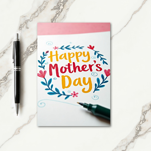 Lovely Mothers Day Wreath Card