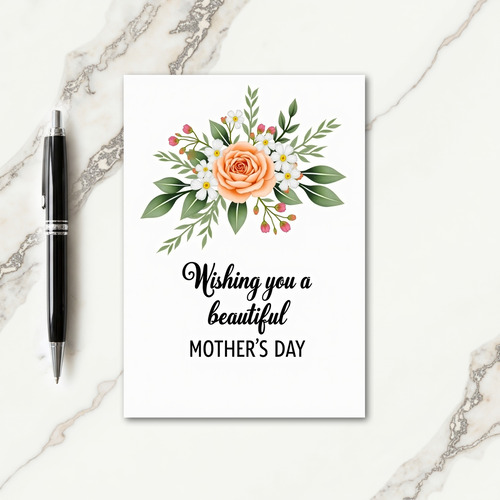 Lovely Peach Mothers Day Card