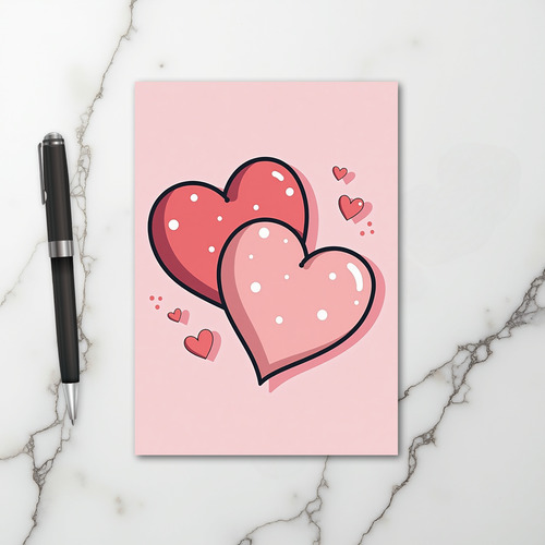 Lovely Pink Hearts Valentine Card