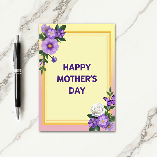 Lovely Purple Blossom Mother Card