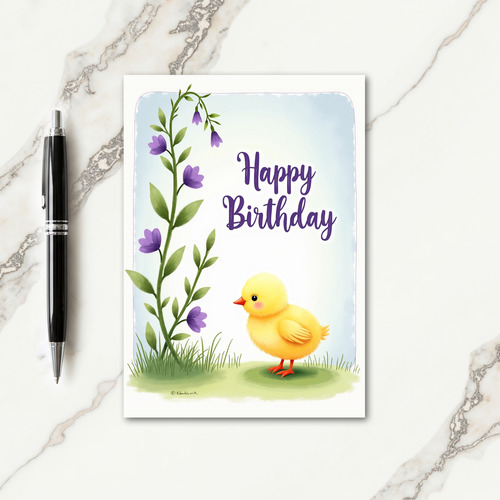 Lovely Purple Flowers Birthday Card