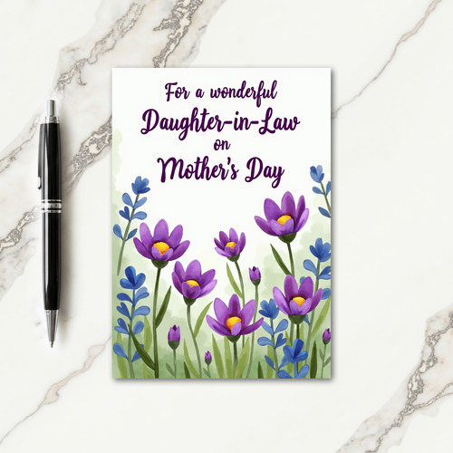 Lovely Purple Mothers Day Card