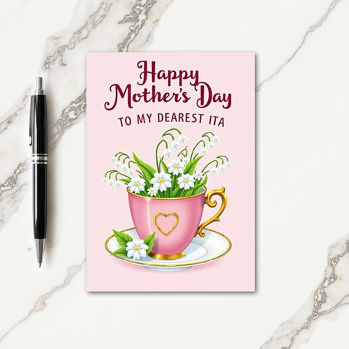 Lovely Teacup Floral Mother Card