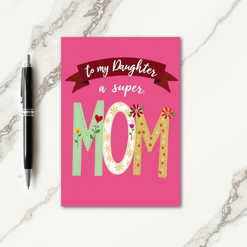 Lovely Textile Mom Mothers Card
