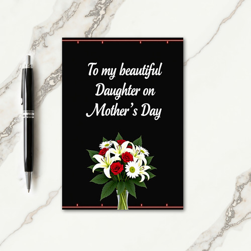 Lovely White Lily Mothers Day Card
