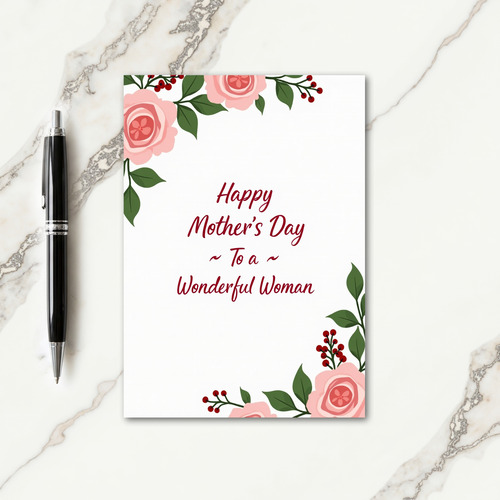 Lovely Woman Floral Tribute Card