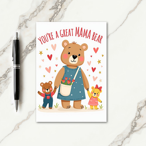 Loving Animal Family Happy Card
