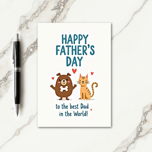 Loving Animal Fathers Day Card