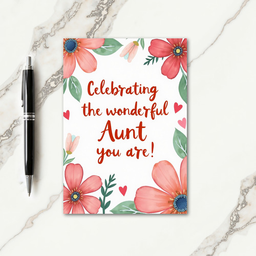 Loving Aunt Floral Mothers Day Card