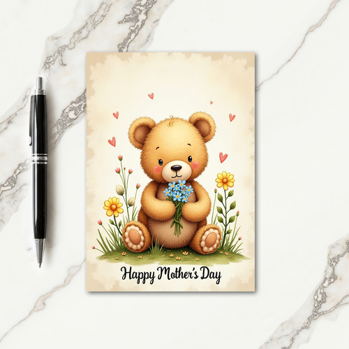 Loving Bear Bouquet Mothers Card