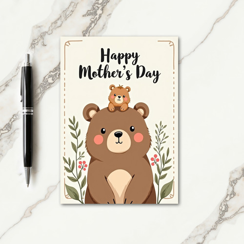Loving Bear Cub Mothers Day Card