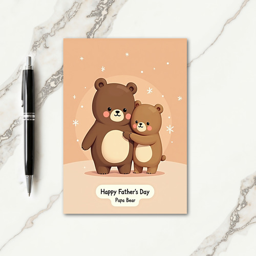 Loving Bear Fathers Day Art Card