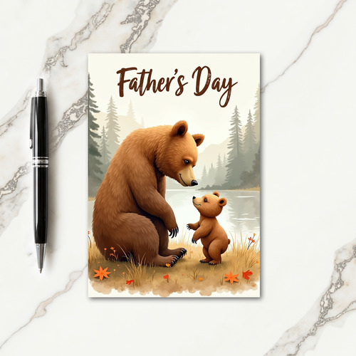 Loving Bear Fathers Day Scene Card