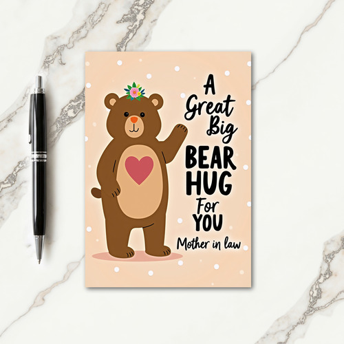 Loving Bear Hug Mother Card