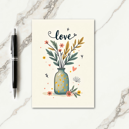 Loving Birthday Floral Script Card