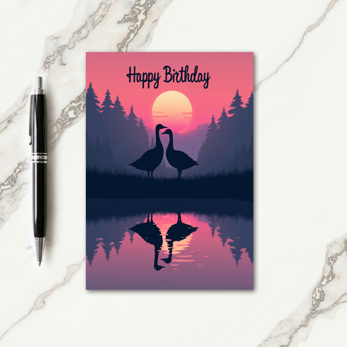 Loving Birthday Twilight Birds Card
