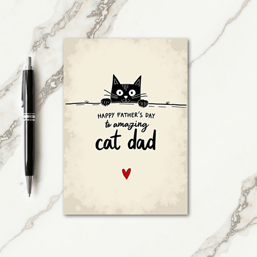 Loving Black Cat Fathers Day Card