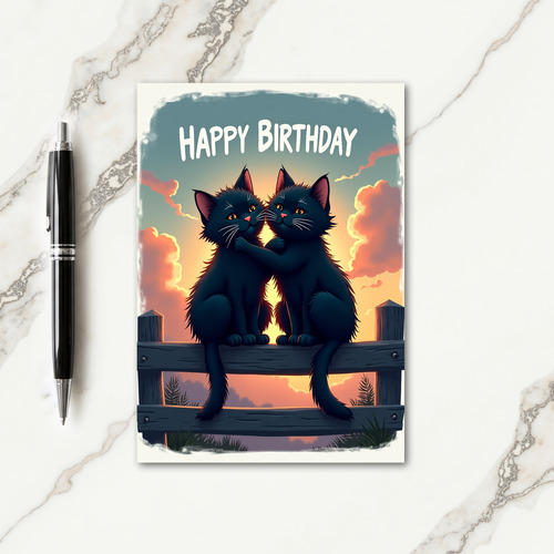 Loving Cat Illustration Card