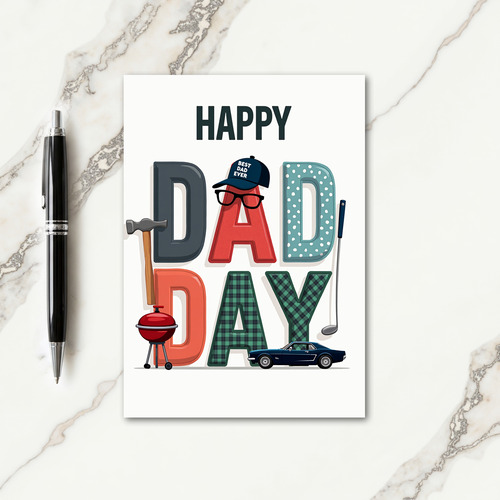 Loving Dad Day Symbols Card
