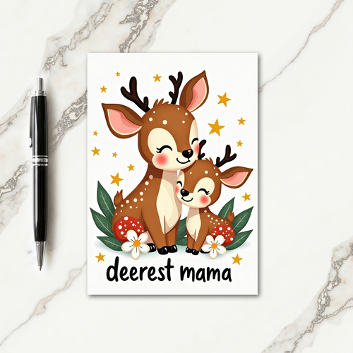 Loving Deer Family Art Card